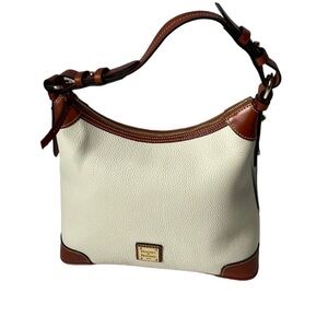 Dooney & Bourke Pebble Grain Leather Hobo Shoulder Bag Beige Brown NWT